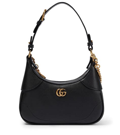 Gucci Aphrodite Mini Leather Shoulder Bag in Black